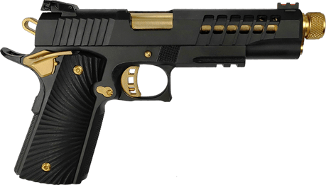 TAC Ultra FS 45ACP 8rd Black Gold Plated Threaded Lipseys Exclusive
