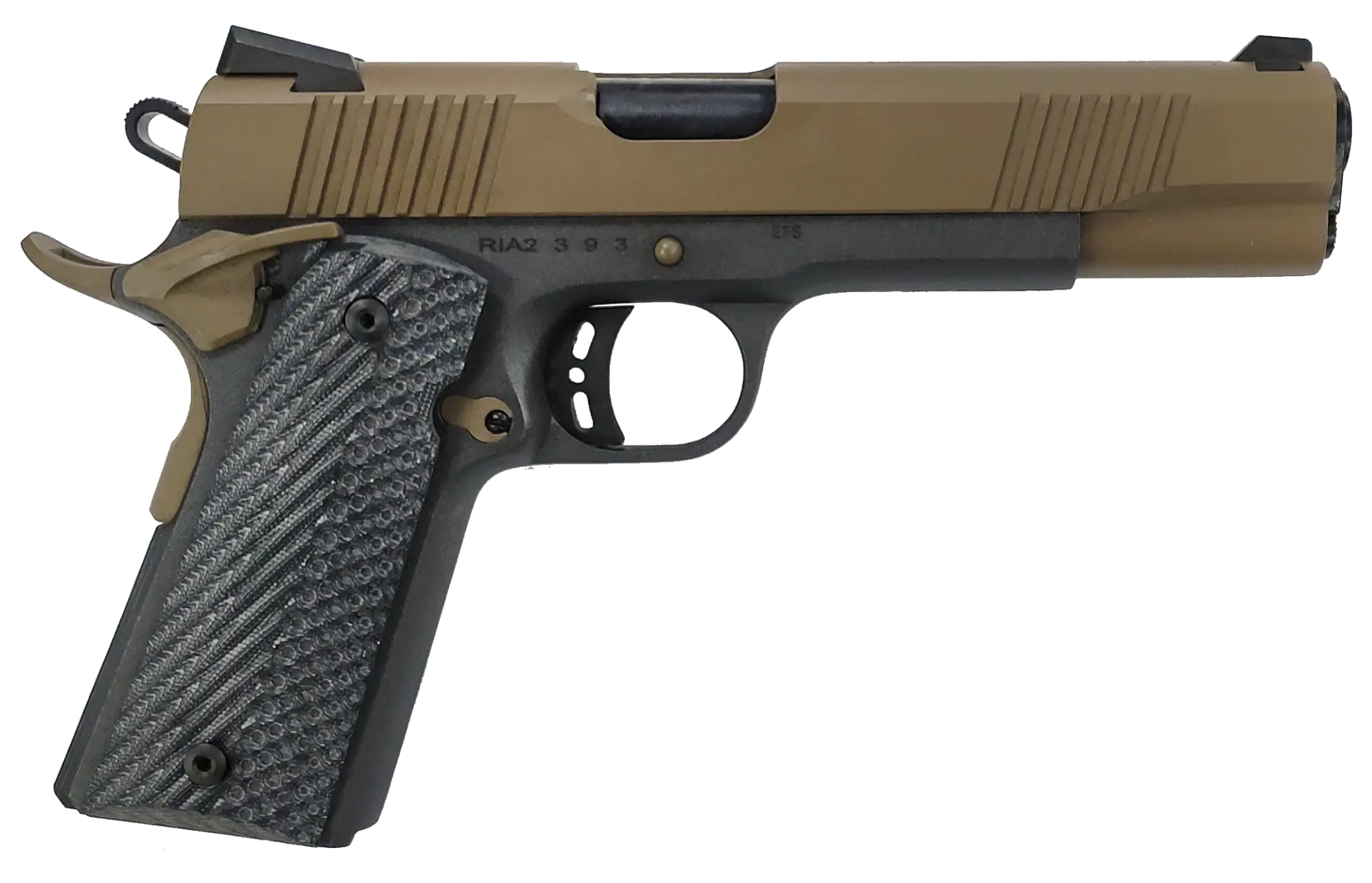 ROCK Standard FS Cerakote Camfour Exclusive 45ACP, COBALT GRAY FRAME & FLAT DARK EARTH SLIDE - Ceramic Coating