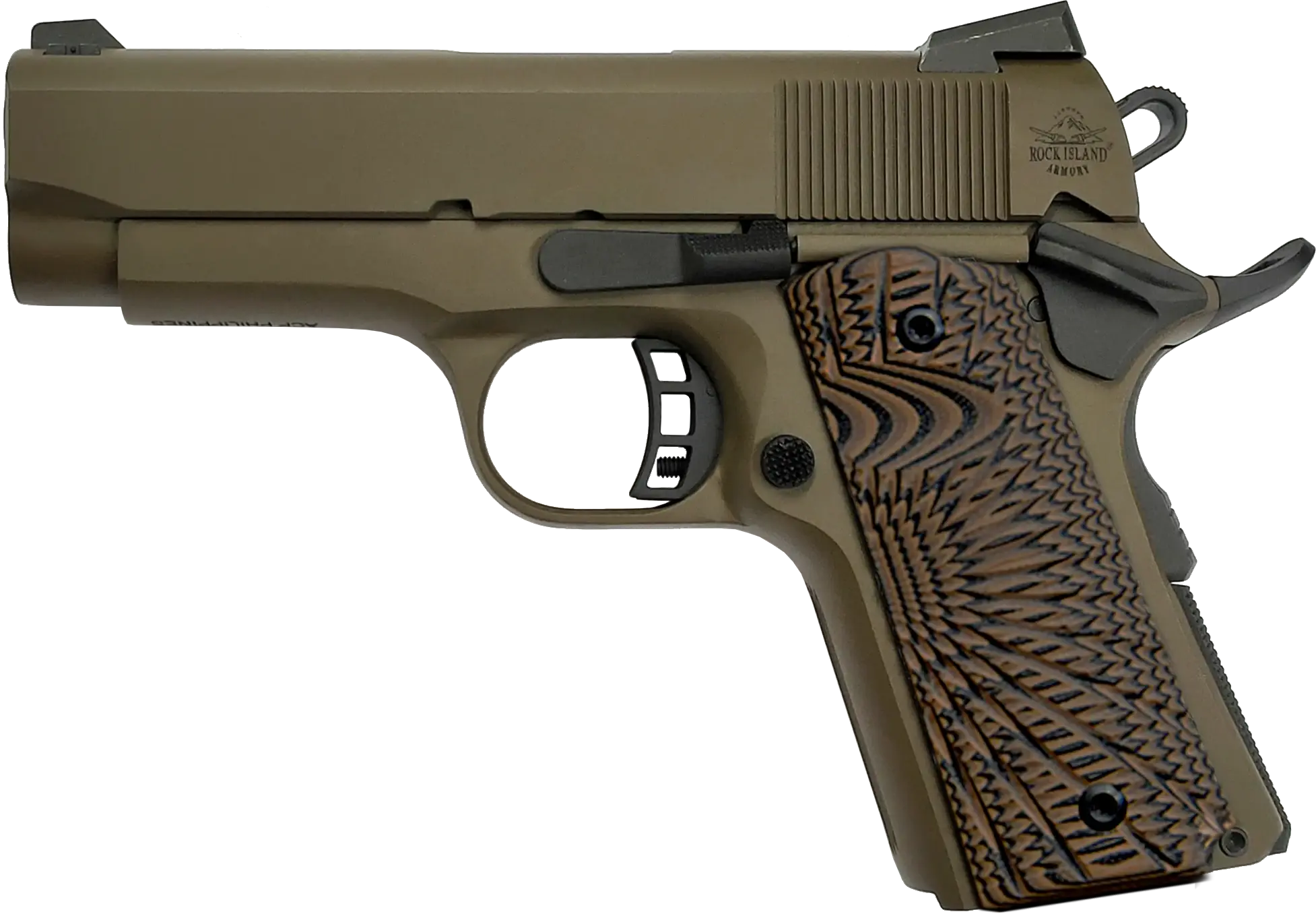 ROCK Ultra CS 45ACP 7rd Davidsons Barrett Brown Davidsons Exclusive, Black Parkerized